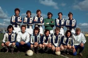 Declan McDowell, back row second from in a Finn Harps team photo taken in the 1970’s. Photo: George Sweeney.