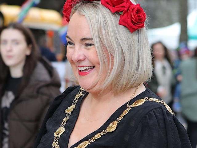 Mayor Sandra Duffy enjoying the Halloween celebrations in Guildhall Square. (Photo - Tom Heaney, nwpresspics)