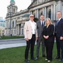 Colin Neill (Hospitality Ulster), Glyn Roberts (Retail NI), Julie Galbraith, Managing Partner, DWF in Northern Ireland, and Stephen Kelly (Manufacturing NI)