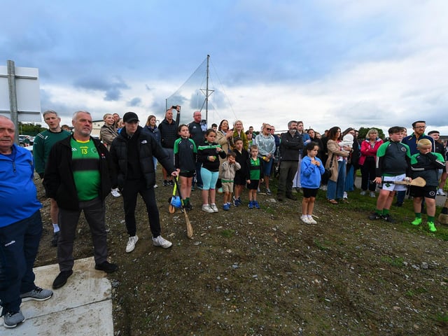 Some of the attendance at the official opening of the Aodan O’Donnell Gym at Na Magha CLG. Photo: George Sweeney