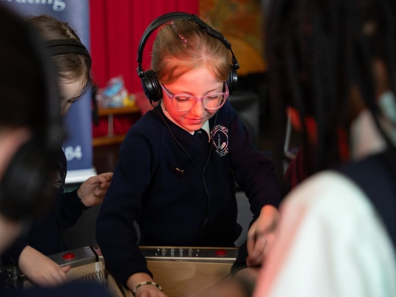 Students from St Eugene's PS, Nazareth House PS, Gaelscoil Éadain Mhóir and Long Tower PS took part in four high-energy creative sessions held in schools and community centres, giving many their first experience of cutting-edge music and digital technology.