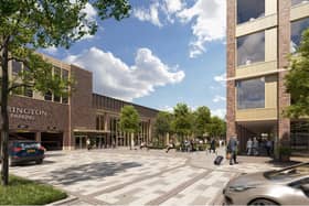 Some of the new buildings and the car park planned for Ebrington.