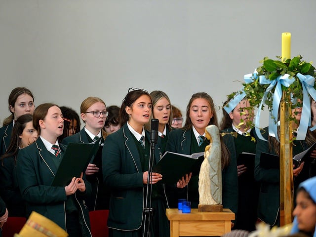 Members of the St Cecilia’s College choir singing during a Carol Service held in St Mary’s Church, Creggan, on Tuesday afternoon. Photo: George Sweeney. DER2251GS – 05