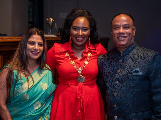 The Mayor Councillor Lilian Seenoi-Barr hosted a Christmas Community event at the Guildhall for people from across the Derry City and Strabane District Council area on Sunday. Picture Martin McKeown. 01.12.24 : Mayor's Community Christmas Party