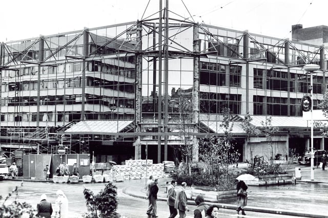 The construction of the new shopping complex in Barker's Pool in 1986 on the site of the old Gaumont cinema