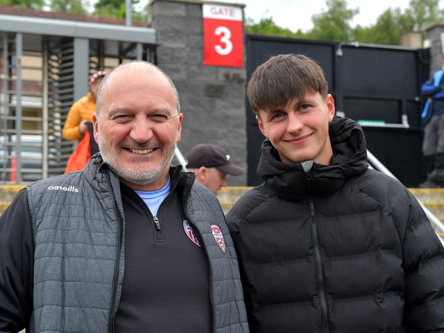 Fans in the Brandywell for Derry City’s game against UCD on Friday evening last. Photo: George Sweeney. DER2320GS – 110