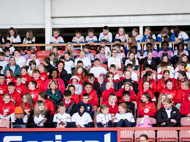 Participants at the Derry Diocese Fan The Flame annual Mass 2025 in Celtic Park.
