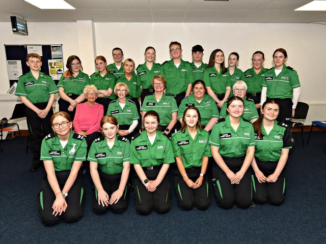 Cadets and leaders pictured at the St John’s Ambulance Belmont Awards evening held in the SJA Hub, Skeoge Industrial Estate. Photo: George Sweeney