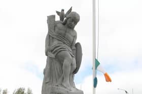 The Cú Chulainn monument in Derry City Cemetery