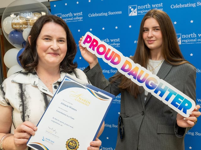 Attracta Winters with daughter Thea Leadley at the Best in Further Education awards held at North West Regional College in Strand Road.