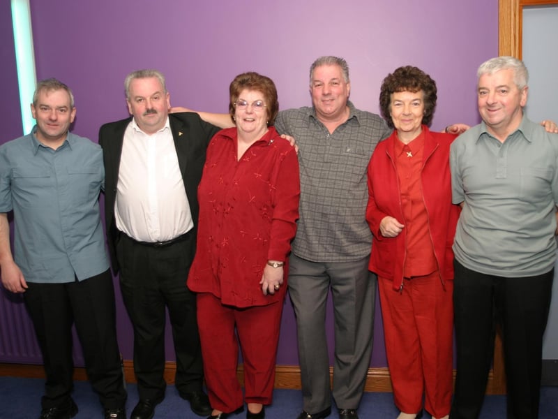 Marie with Gerry McDaid, Charlie McDaid, Michael M c Daid Lily Tyre and James McDaid:Derry parties from November 2003