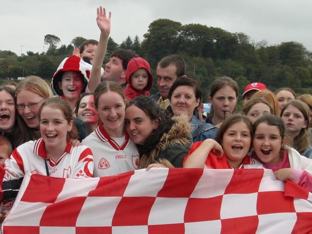 Celebrating Tyrone winning the All-Ireland Senior Football Championship against Armagh in September 2003