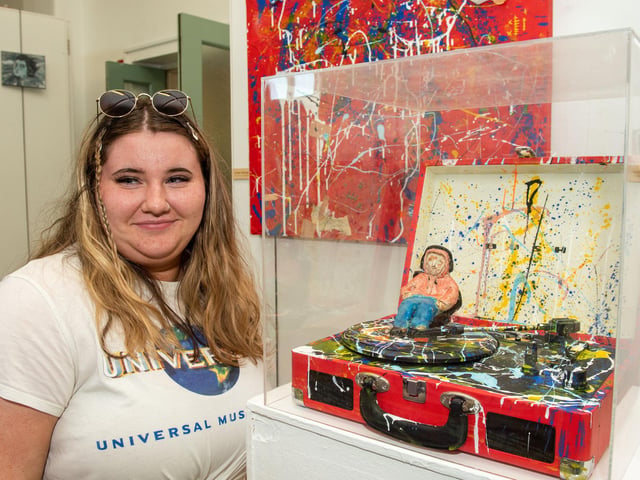 Niamh McFadden pictured at North West Regional College’s Art and Design Showcase at the Lawrence Building on Strand Road.