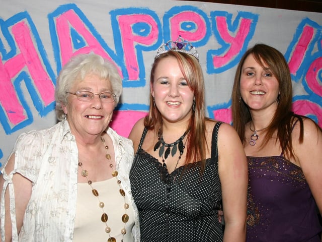 Granny Claire mum Fionnuala and Birthday girl Tina McMonagle enjoying the party. 2513/dd : Parties and nights out in Derry and Donegal in February 2006.