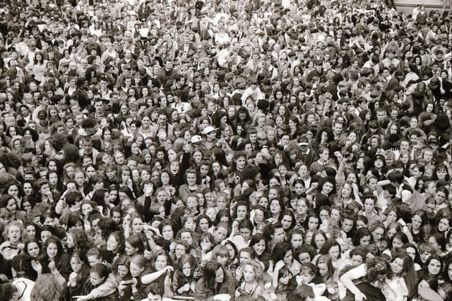 A section of the large crowd which turned out in Guildhall Square for the Radio 1 roadshow in 1993