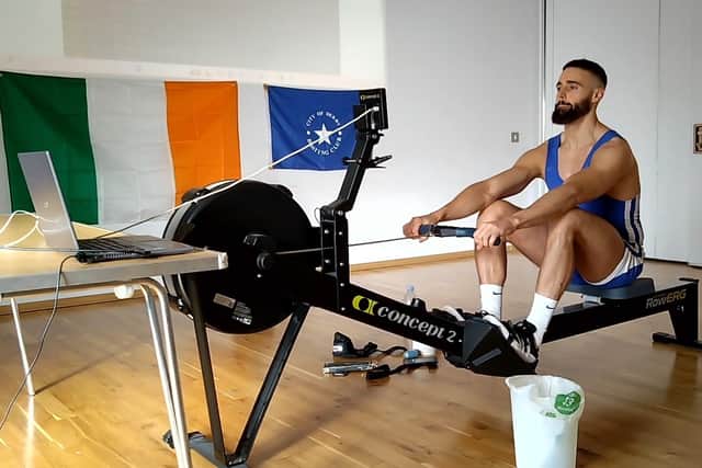 DCSD Council's Sports Development Officer Paul Simpson and the Waterside Shared Village hosted Daniel's virtual heat for the World Indoor Championships.