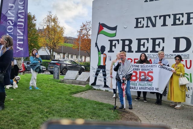Catherine Hutton, chair of Derry branch of the Ireland Palestine Solidarity Campaign (IPSC).