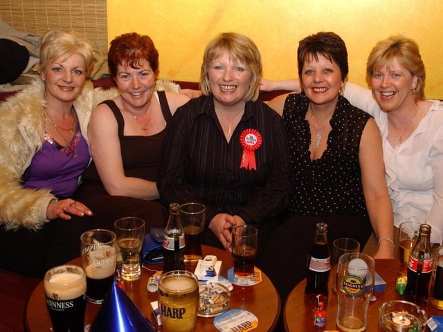 Majella Coyle with her friends Bridgeen Crockett, Ann McRory, Francsica McDowell and Siobhan Nicell celebrating her birthday.