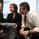Martin McGuinness, Mary Lou McDonald and Gerry Adams in 2006.  Photo credit should read: Julien Behal/PA