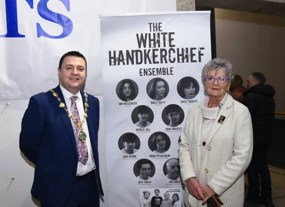 Mayor Ruairí Mc Hugh accompanied by his mum Sylvia. Photos: Kerrie Quinn, nwpresspics