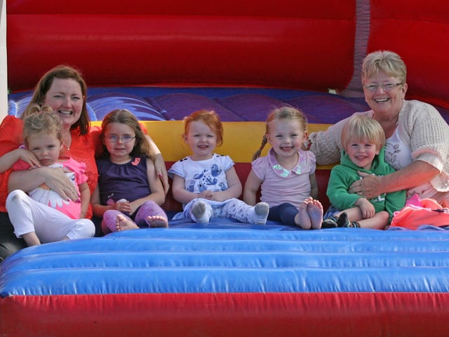 FAMILY FIRST!. . . .Nana Teresa McMonagle, pictured for the first time with her five grandchildren, at Friday's Fleadh Cheoil Na Galliagh in Lenamore. Daughter Elizabeth, grandchildren Heidi, Eva, Olivia, Stella and Riordan. DER3313JM118