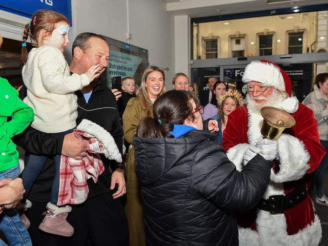 Santa arrives at the Richmond Shopping Centre on Saturday morning. Photo: George Sweeney