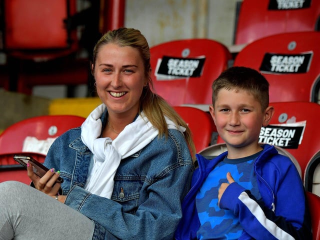 Derry City fans at the game against Sligo Rovers on Friday evening. Photo: George Sweeney. DER2327GS – 039