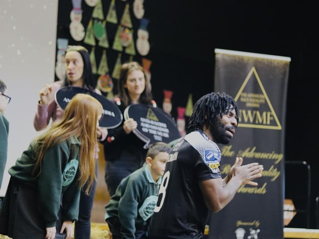 Black Paddy putting Oakgrove pupils through their paces.