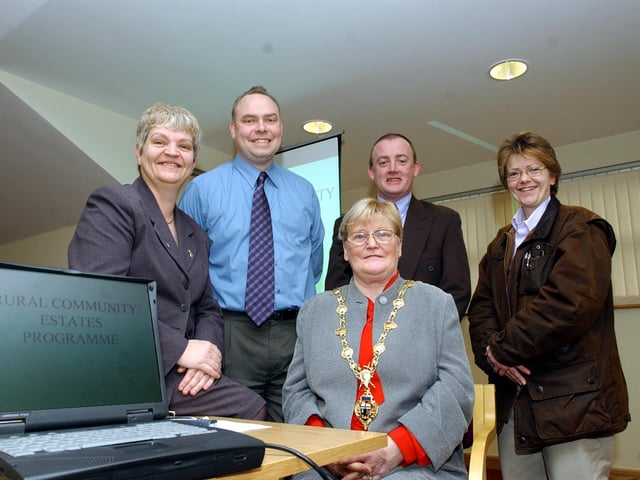 Mayor Kathleen McCloskey with a team back in 2003.