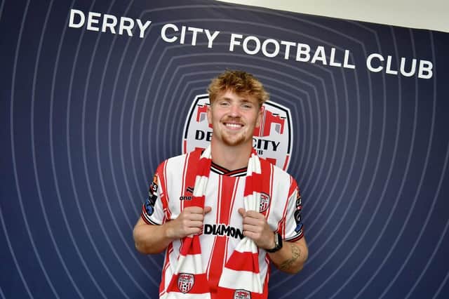 Derry City's new recruit Alex Bannon who joins on loan from Burton Albion. Photograph by Kevin Morrison