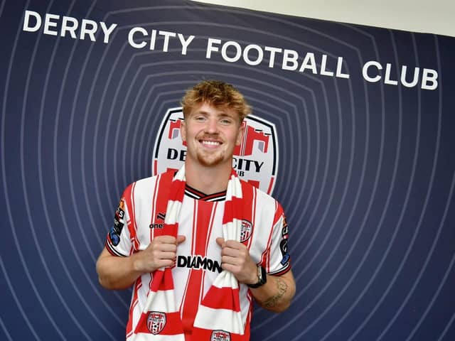 Derry City's new recruit Alex Bannon who joins on loan from Burton Albion. Photograph by Kevin Morrison