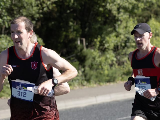 Joe Gibbons [left] and John Whoriskey of Milford AC in action.