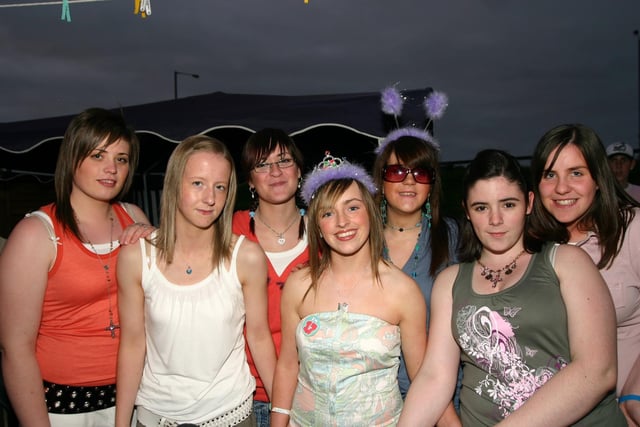 Left to right Karen Rosie Mellisa Clare Peggy Natalie Leigh enjoying the party 7094 d : Parties and celebrations in Derry back in July 2005: Clare Smith.