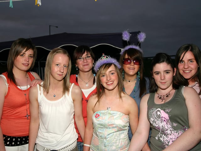 Left to right Karen Rosie Mellisa Clare Peggy Natalie Leigh enjoying the party 7094 d : Parties and celebrations in Derry back in July 2005: Clare Smith.