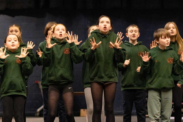 The children's chorus in LMS' production of Oliver! which runs in the Millennium Forum from March 20-23.