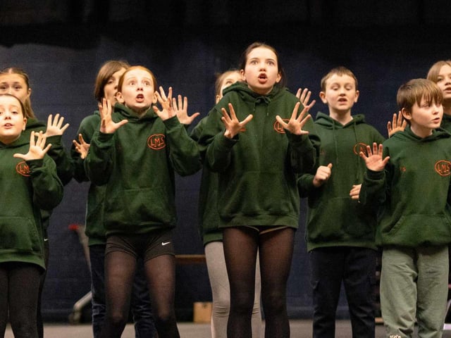 The children's chorus in LMS' production of Oliver! which runs in the Millennium Forum from March 20-23.