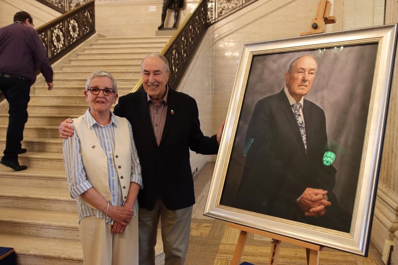Mitchel McLaughlin with his wife Mary Lou at Stormont.