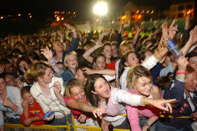 Blazin' Squad playing at Derry Féile in August 2003.
