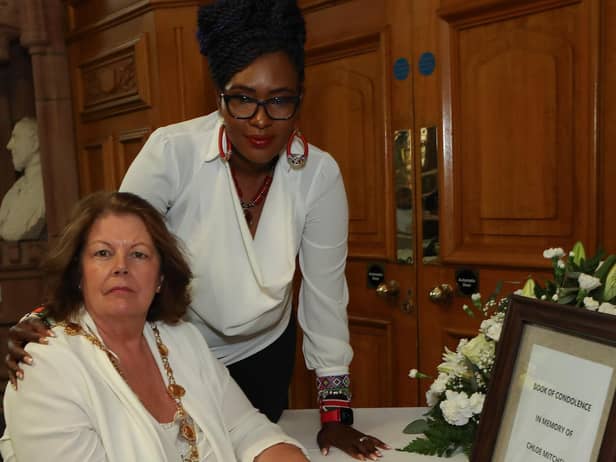 The Mayor Patricia Logue pictured with Conlcillor Lilian Seenoi Barr who made the proposal for the Book of Condolence to be opened. (Photo - Tom Heaney, nwpresspics)