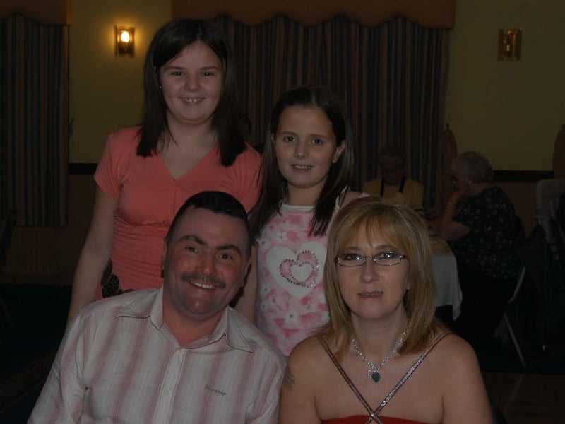 Caroline and Darren peoples pictured at the Dinner dance with their daughters Aimee and Alissa.
