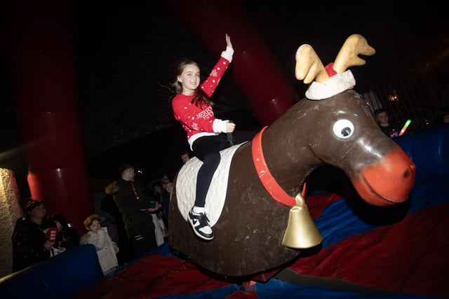 Ten years-old Holy Child PS pupil Katie Lee Tope shows off her bronco skills.