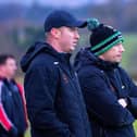 City of Derry coach Chris Cooper (left) with head coach Richard McCarter. Photo: George Sweeney. DER2301GS – 52