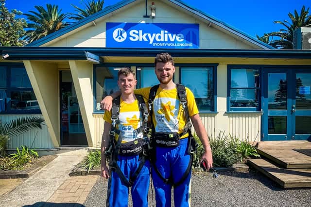 Swatragh brothers Sean and Eoghan O'Kane, who did a sky dive in memory of their mother Martina, on the 20th anniversary of her death.