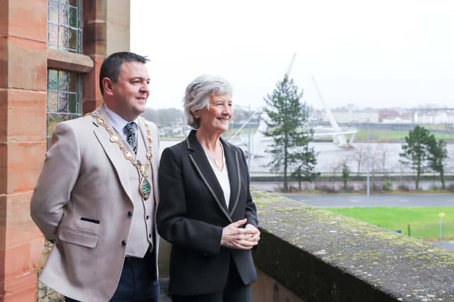 President Connolly and Mayor McHugh. Photo Lorcan Doherty.