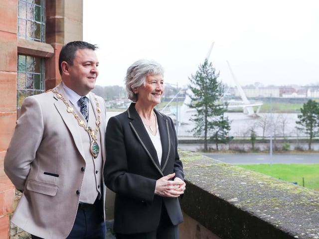 President Connolly and Mayor McHugh. Photo Lorcan Doherty.