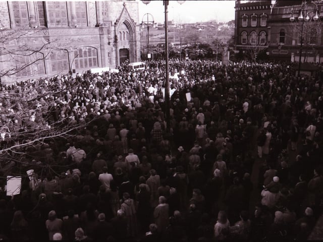 Peace Rally held at the Guildhall Square back in 1996.