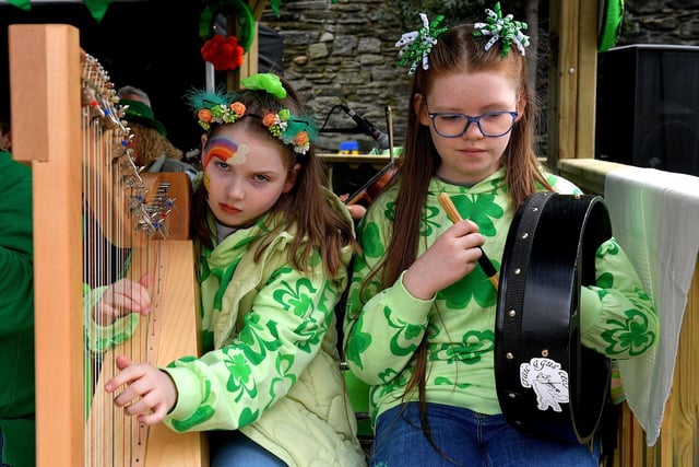 Traditional musicians’ performances Guildhall Square during the St Patrick’s Day celebrations on Friday afternoon.  Photo: George Sweeney. DER2311GS – 25