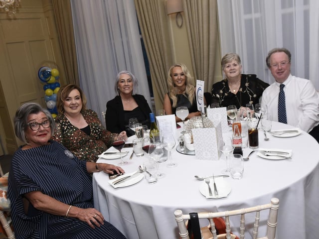 Group pictured at the Greater Shantallow Area Partnership's 30th anniversary celebrations held in Bishop's Gate Hotel on Friday night last. From left, Minty Thompson, Michelle Simpson, Sharon Jones, Laura Gallagher, Marie Gillespie and John Houston. (Photos: Jim McCafferty Photography) : .