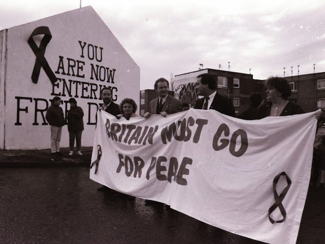 Sinn Féin march and rally demanding peace talks.