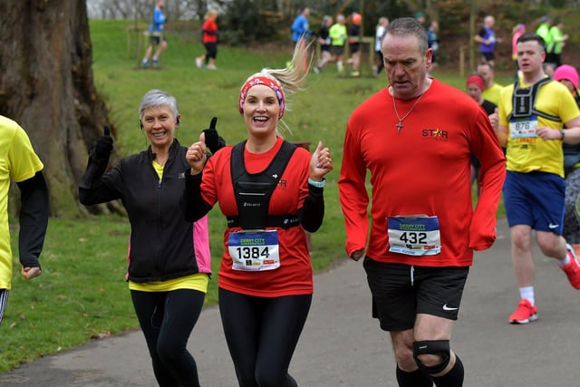 Andrena Arbuckle (1384), STAR Running Club competing in the Bentley Group Derry 10 Miler road race on Saturday morning. Photo: George Sweeney. DER2310GS – 105